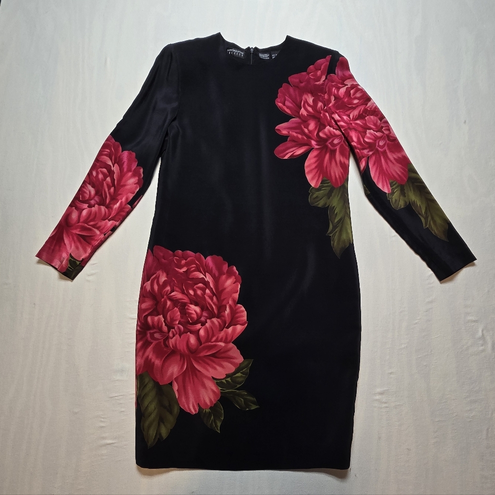 Silk Floral Midi Dress Size 4